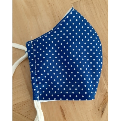 mondkapje blauw met witte stip mondkapje blauw met witte stip